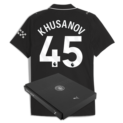 マンチェスター・シティ クサノフ　KHUSANOV 45 シャツ M マンチェスター・シティ 2025/26 アウェイ 長袖 KHUSANOV 45