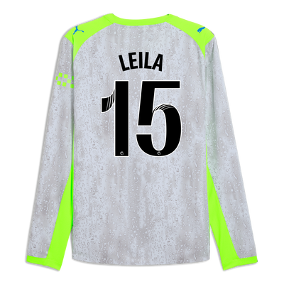 Manchester City Third Authentic Jersey 2025/26 Long Sleeve With LEILA 15 Printing