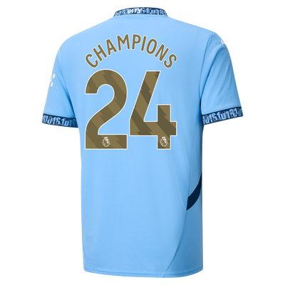 Camiseta 1ª Equipación Manchester City 2024/25 con estampado de CHAMPIONS 24