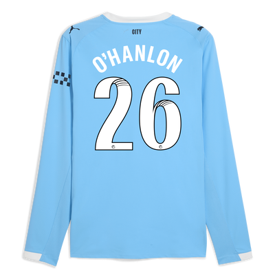 Manchester City Home Authentic Jersey 2025/26 Long Sleeve With O'HANLON 26 Printing