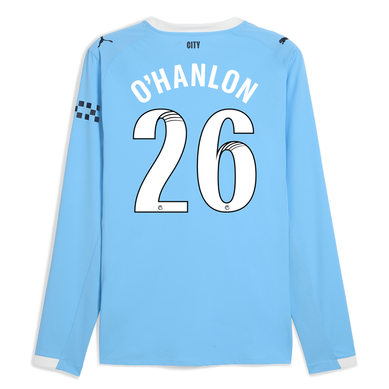 Man City Home Authentic Jersey 2025/26 Long Sleeve With O'HANLON 26 Printing  blue - Size M from polyester for males  - Official Manchester City FC store