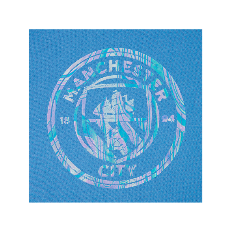 MCFC FW KIDS IRIDESCENT CREST HOODY - light blue