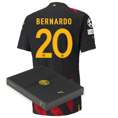 Manchester City Authentic Away Jersey 2022/23 with BERNARDO 20 printing in Gift Box