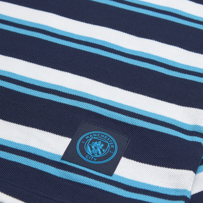 MCFC FW MENS SHIP STRIPE POLO - peacoat