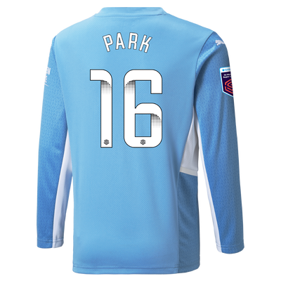 Kids Manchester City Home Shirt Long Sleeve 21/22 with Jess Park printing