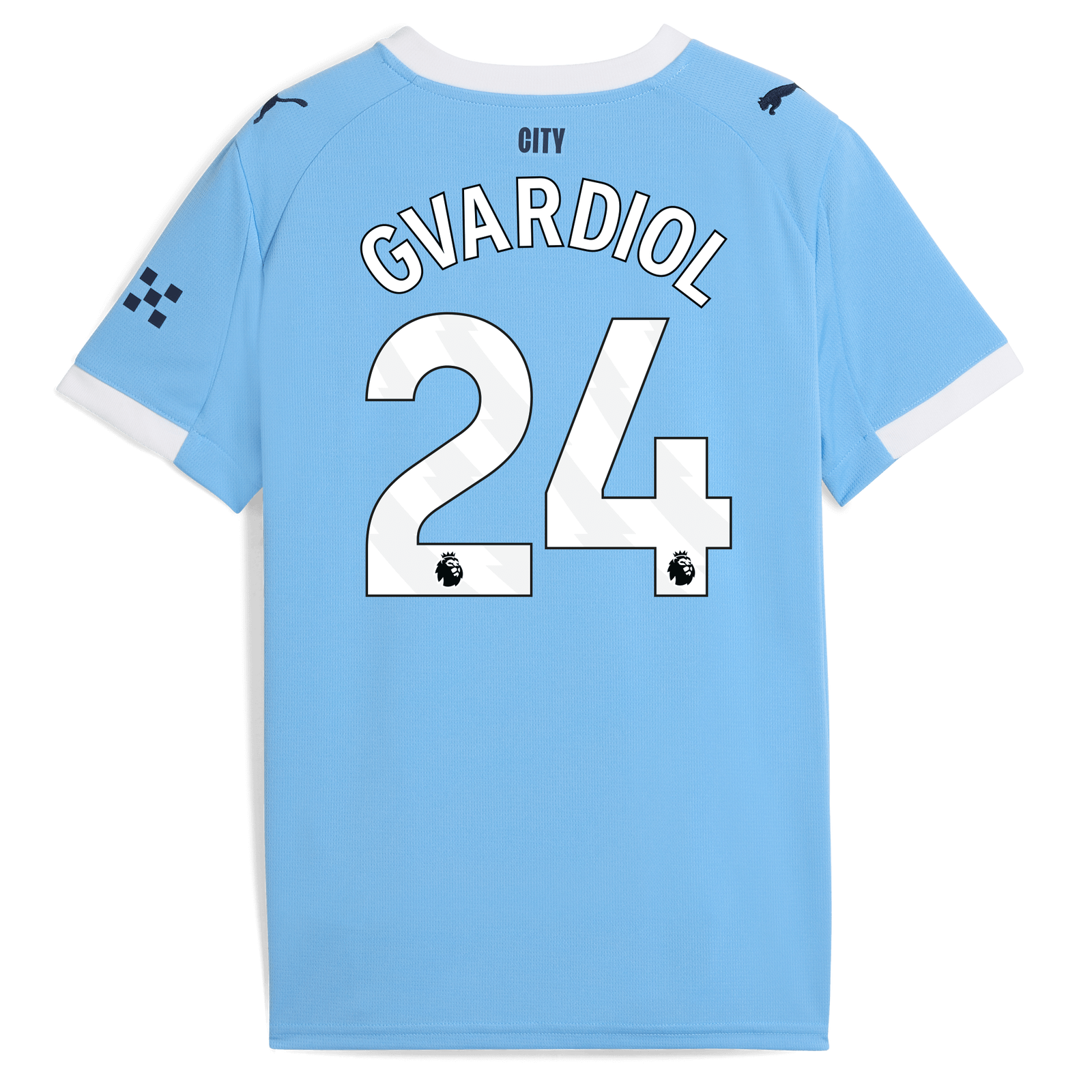 マンチェスター・シティ GVARDIOL 24 ジャージ Kids' Manchester City Home Jersey 2025/26 With GVARDIOL 24