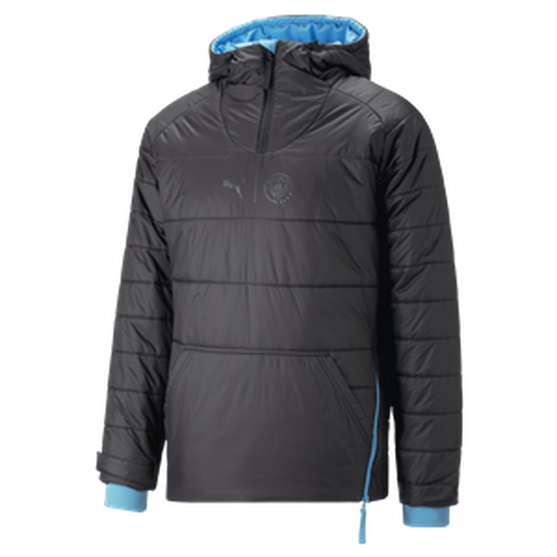 MCFC LW MENS 1/2 ZIP REVERSIBLE JKT - team light blue
