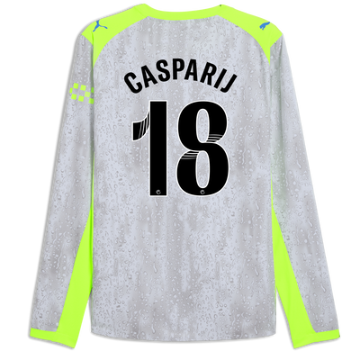 Maglia Third Autentica Manchester City 2025/26 a maniche lunghe con stampa di CASPARIJ 18 Printing