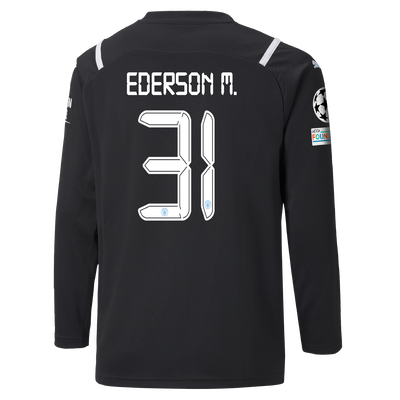 Kids Manchester City Goalkeeper Shirt 21/22 with Ederson printing