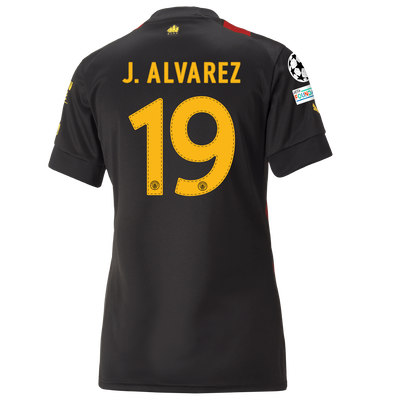 Women's Manchester City Away Jersey 2022/23 with J. ALVAREZ printing