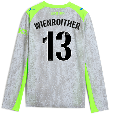 Kids' Manchester City Third Jersey 2025/26 Long Sleeve With WIENROITHER 13 Printing