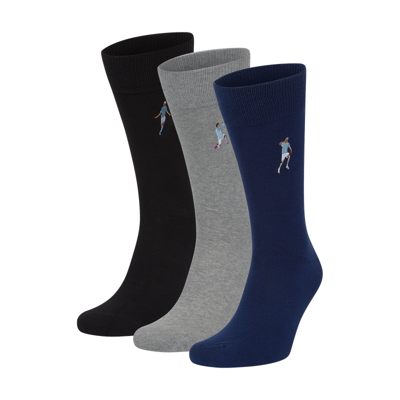 Man City 3 Pack Embroidered Player Socks multicolor from polyester  - Official Manchester City FC store