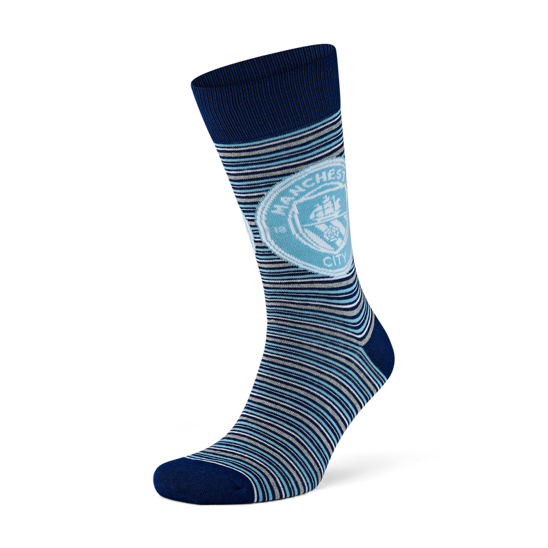 MCFC FW 3PK STRIPE SOCKS - blue