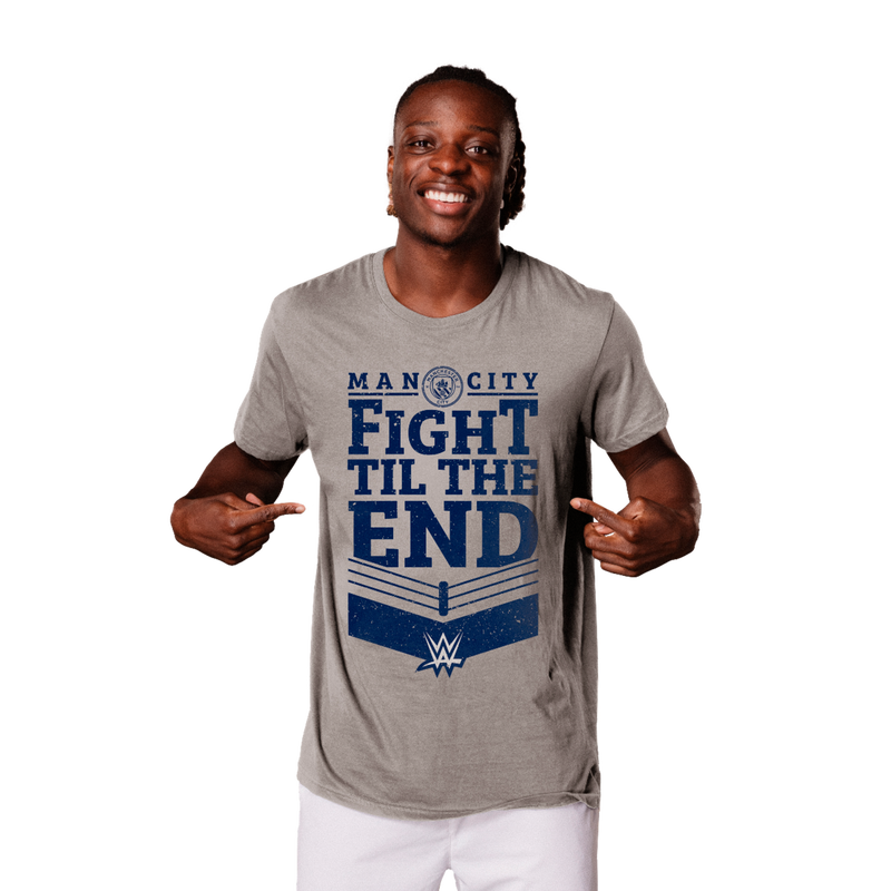 MCFC NYC WWE FIGHT TO END TEE - grey