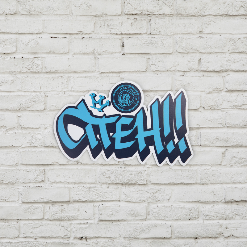 Man City x Murwalls  "Citeh" Wallart blue - Check out all Manchester City gifts online - Official Manchester City FC store