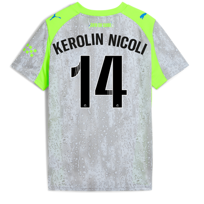 キッズ マンチェスター・シティ 2025/26 サード ユニフォーム（KEROLIN NICOLI 14 Printing入り）