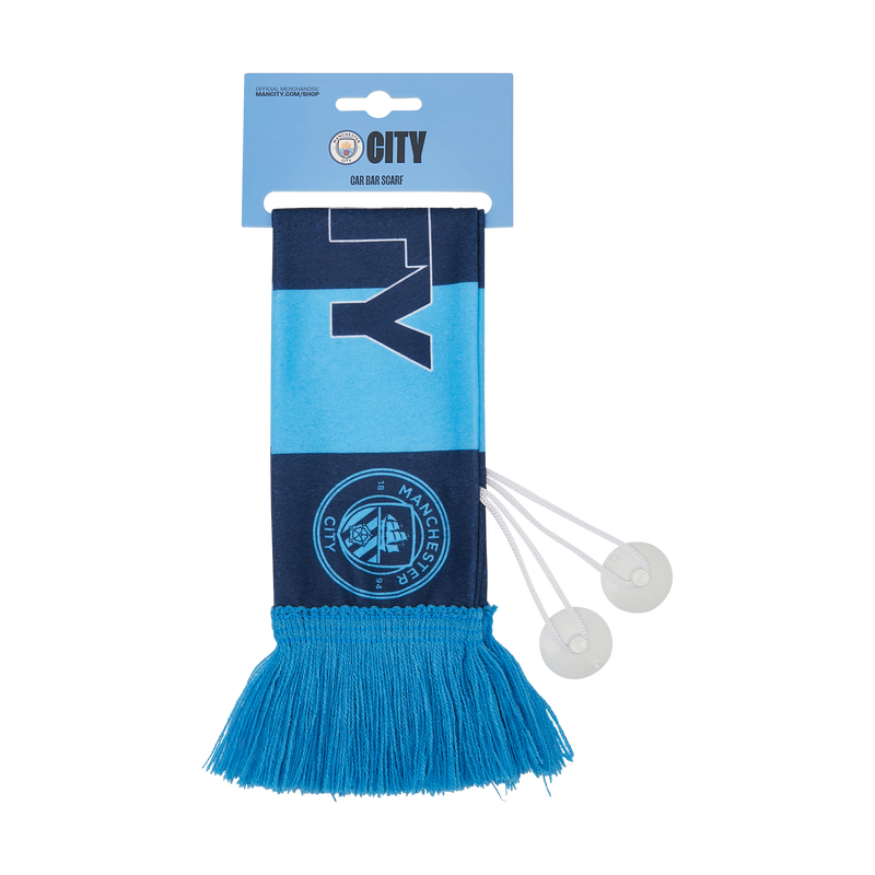 MCFC FW SCARF CAR STICKER - blue