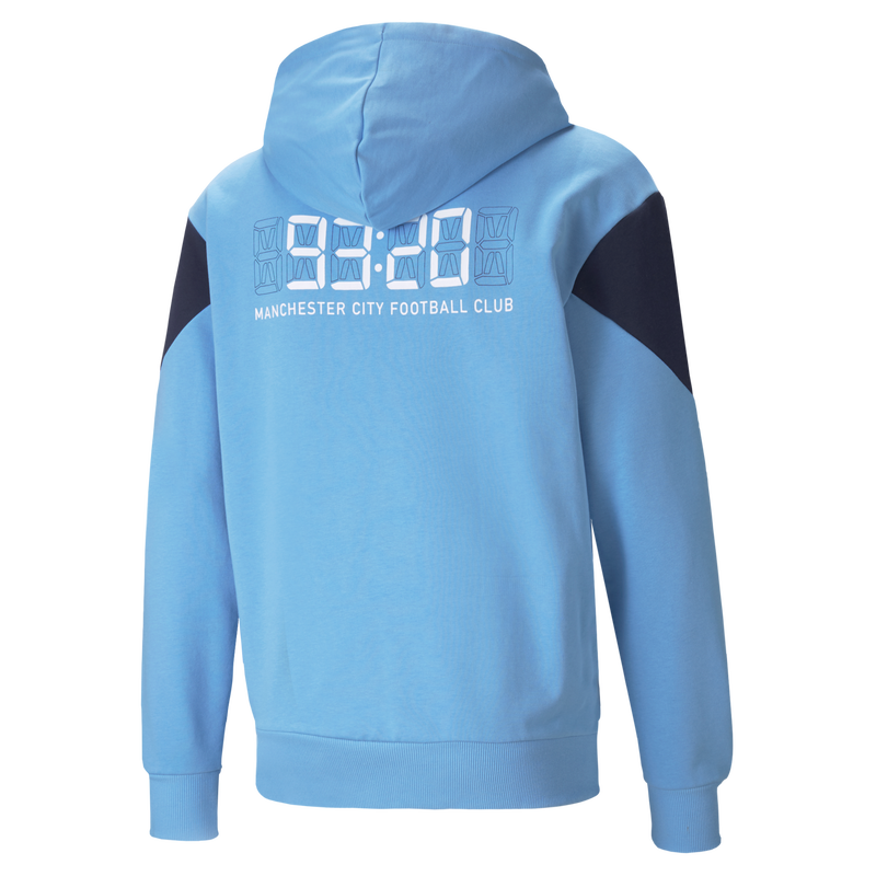 MCFC LW MENS FTBL CULTURE FZ HOODED SWEAT - light blue