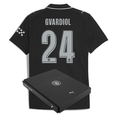 Manchester City Away Authentic Jersey 2025/26 With GVARDIOL 24 Printing in Gift Box