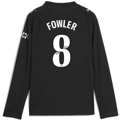Kids' Manchester City Away Jersey 2025/26 Long Sleeve With FOWLER 8 Printing