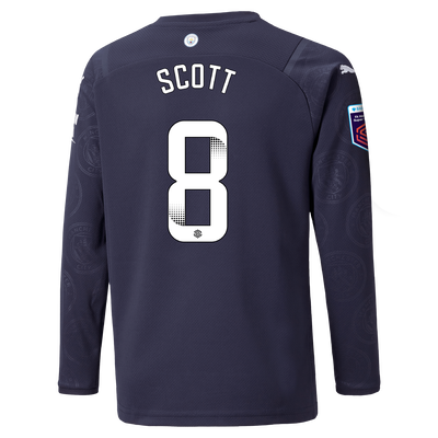 Kids Manchester City 3rd Shirt Long Sleeve 21/22 with Jill Scott printing