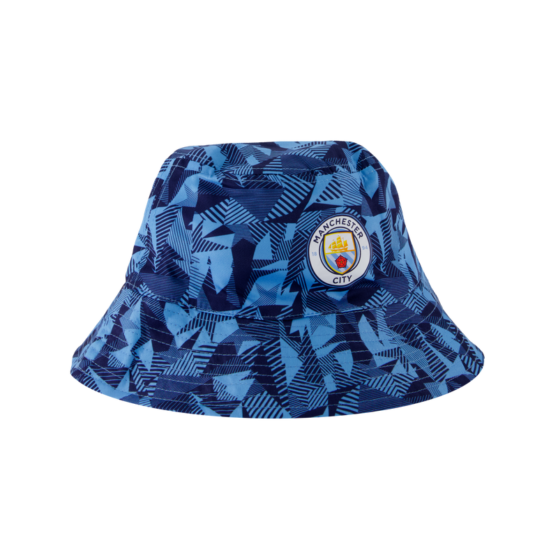 MCFC FW UCL CHAMPIONS REVERSIBLE BUCKET HAT - blue