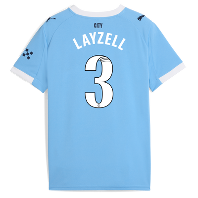 Kids' Manchester City Home Jersey 2025/26 With LAYZELL 3 Printing