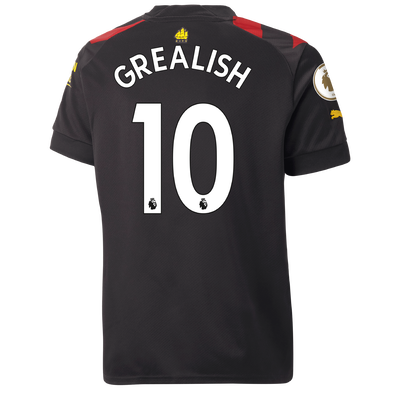 Kids' Manchester City Away Jersey 2022/23 with GREALISH 10 printing