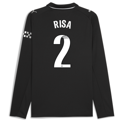 Manchester City Away Jersey 2025/26 Long Sleeve With RISA 2 Printing