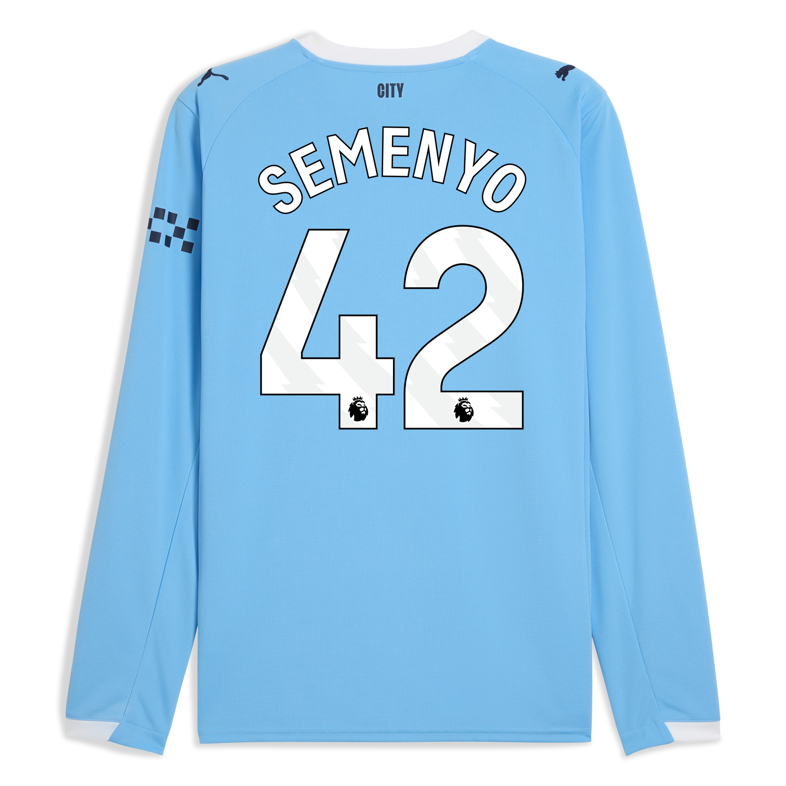 マンチェスター・シティ SEMENYO 42 ユニホーム Manchester City Home Jersey 2025/26 Long Sleeve With SEMENYO 42