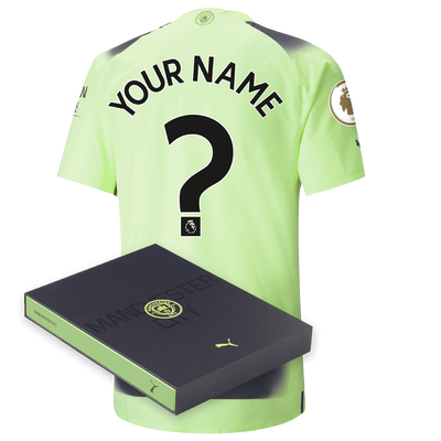 Manchester City Authentic Third Jersey 2022/23 with custom printing in Gift Box