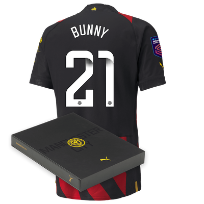 Manchester City Authentic Away Jersey 2022/23 with BUNNY 21 printing in Gift Box