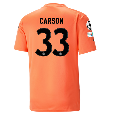 Manchester City Keepershirt 2022/23 met CARSON 33 bedrukking