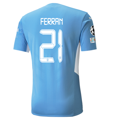Manchester City Home Authentic Shirt 21/22 with Ferran Torres printing