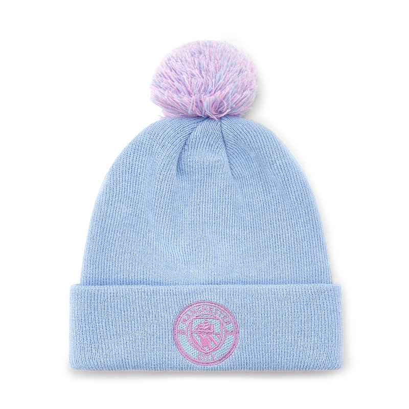 MCFC WOMENS TEAM BOBBLE HAT - blue