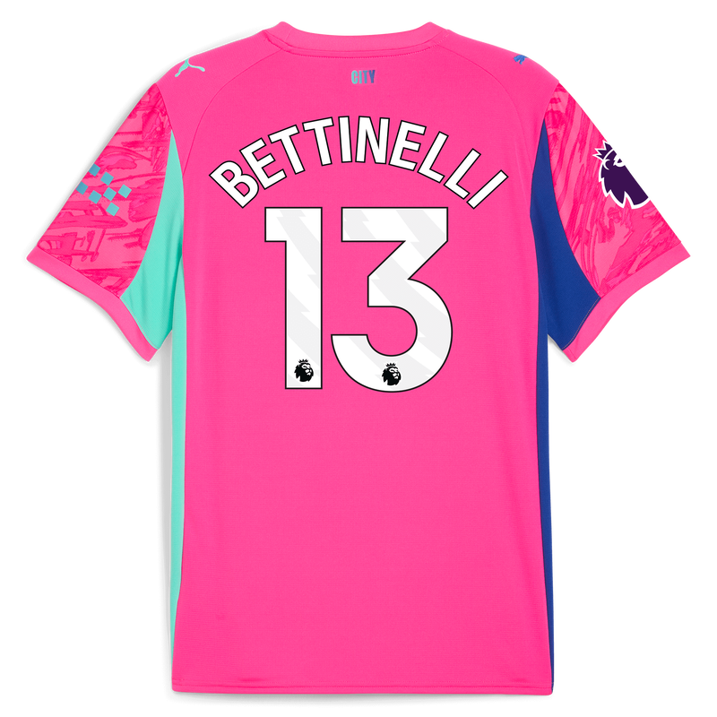 Kids' Man City Goalkeeper Jersey 2025/26 With BETTINELLI 13 Printing pink - Check out all Manchester City t-shirts online