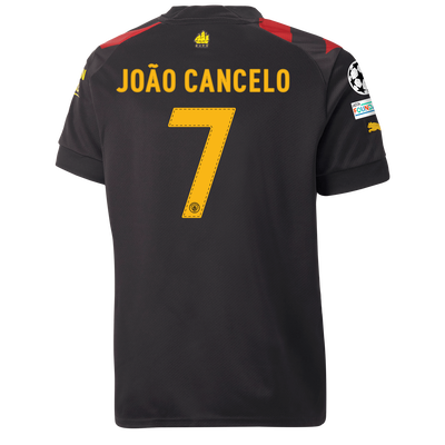 Kids' Manchester City Away Jersey 2022/23 with JOÃO CANCELO 7 printing