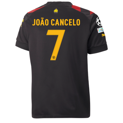 Kids' Manchester City Away Jersey 2022/23 with JOÃO CANCELO 7 printing