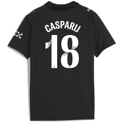 Kids' Manchester City Away Jersey 2025/26 With CASPARIJ 18 Printing