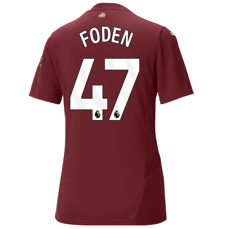 Women's Man City 3rd Jersey 24/25 With FODEN 47 Printing burgundy - Check out all Manchester City t-shirts online - Official Manchester City FC store