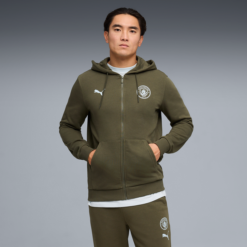 MCFC LW MENS FTBLCULTURE JACKET - Green Moss-Sea Glass