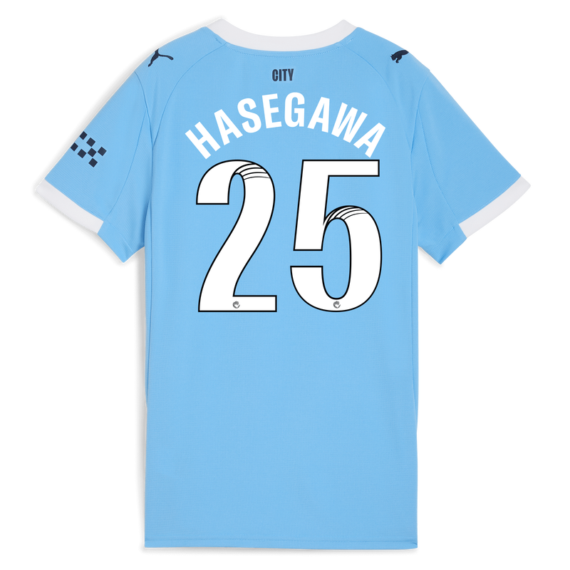 Women's Man City Home Jersey 2025/26 With HASEGAWA 25 Printing  blue - Check out all Manchester City t-shirts online - Official Manchester City FC store