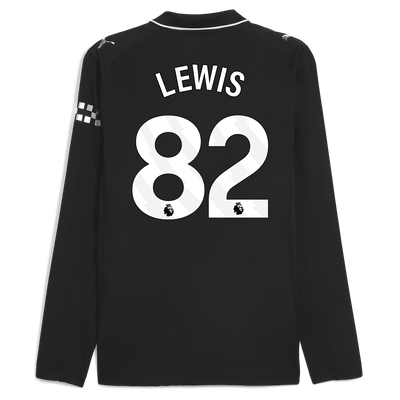 Maillot Extérieur Authentique Manchester City 2025/26 Manches Longues avec LEWIS 82 Impression