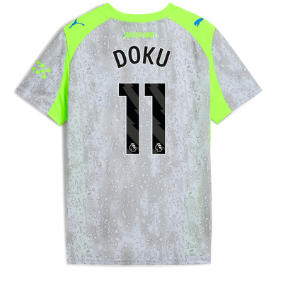 Maillot Third Manchester City pour enfants 2025/26 à avec impression de DOKU 11 Printing