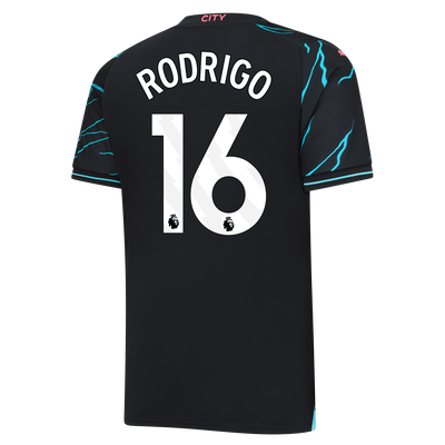Manchester City 3. Trikot 2023/24 mit RODRIGO 16 Aufdruck