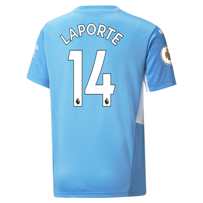 Kids Manchester City Home Shirt 21/22 with Aymeric Laporte printing