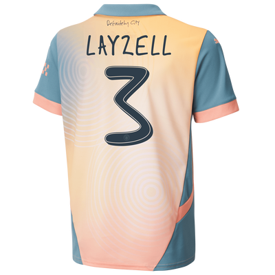 Kids' Manchester City 'Definitely City' Jersey 2024/25 With LAYZELL 3 printing