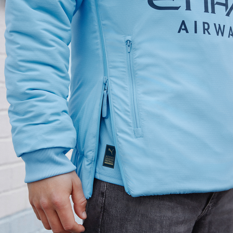 MCFC LW MENS 1/2 ZIP REVERSIBLE JKT - team light blue