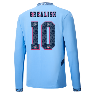 Manchester City Home Jersey 2024/25 Long Sleeve With GREALISH 10 Printing
