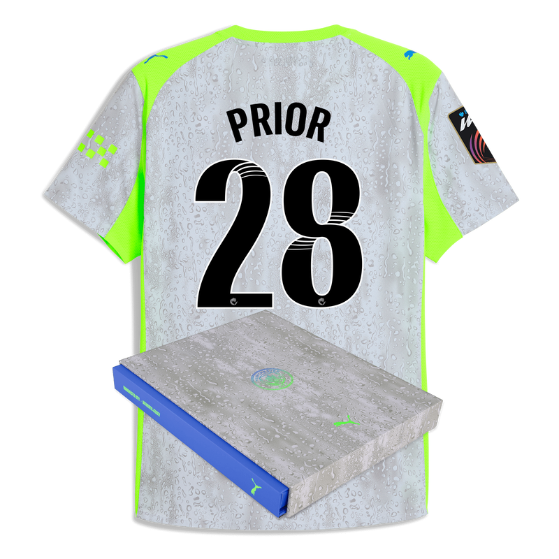 Man City 3rd Authentic Jersey 2025/26 With PRIOR 28 Printing in Gift Box blue - Check out all Manchester City t-shirts online